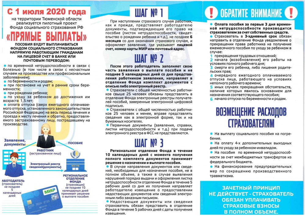 Информация фонда социального страхования Российской Федерации о порядке выплаты пособий